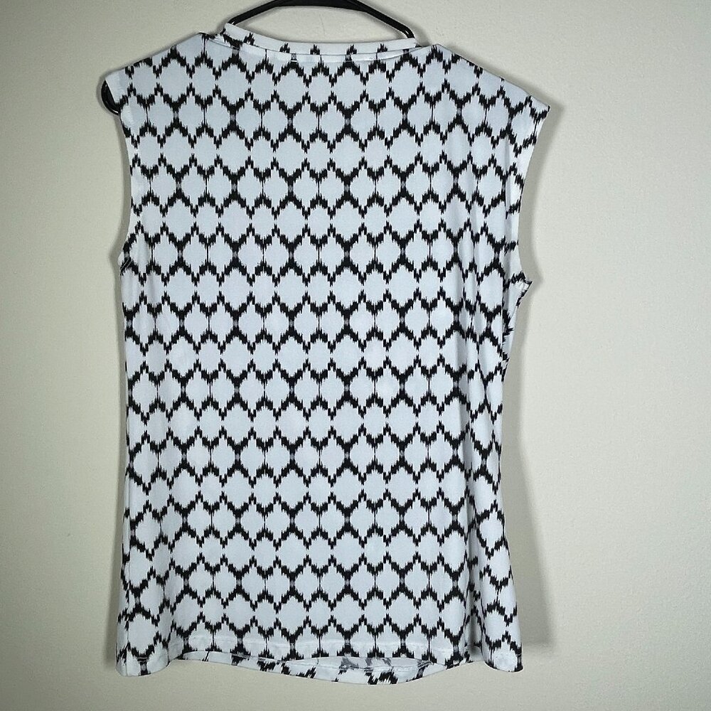 Ivanka Trump Women's Black & White Short Sleeve Blouse Medium Business Casual! - Picture 5 of 5